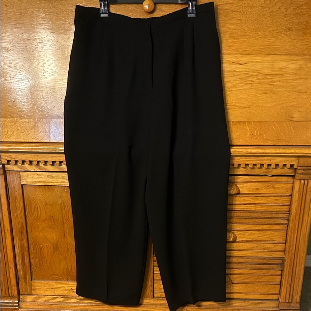 Kim Rogers Women's Black Wide Leg Trouser Pants High-Waisted Tailored Workwear